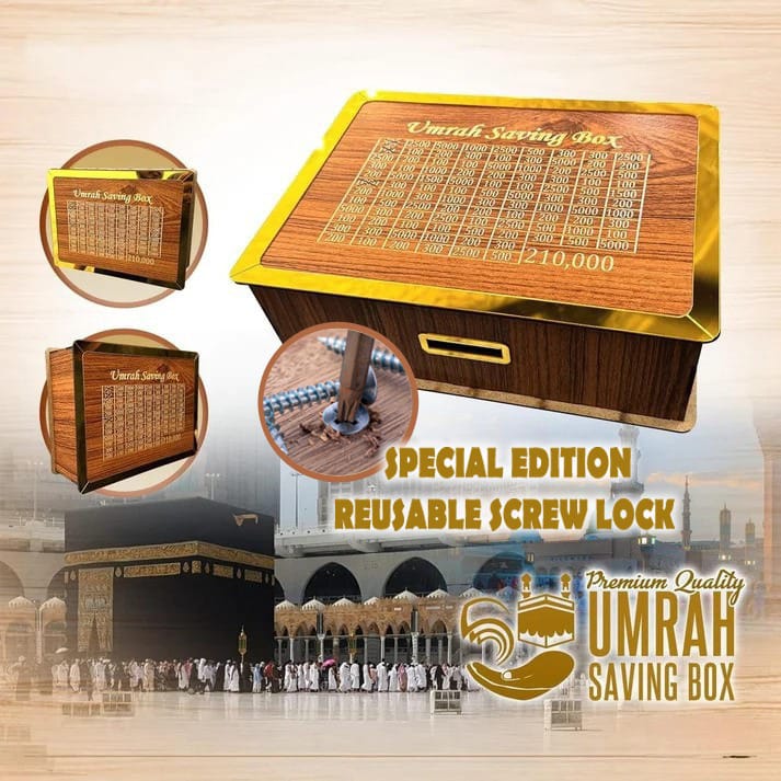 Umrah Saving Box- Reusable Screw Lock System